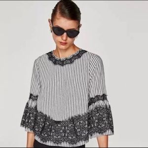Zara blouse with lace detail